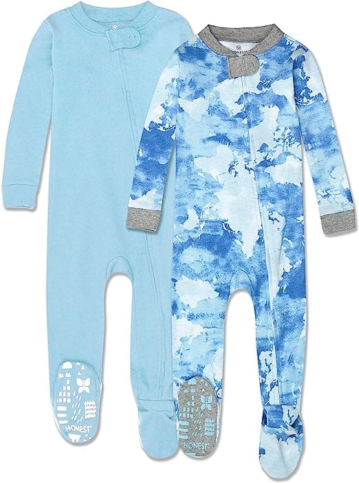 unisex baby 2-pack Organic Cotton Snug-fit Footed Pajamas and Toddler Sleepers
