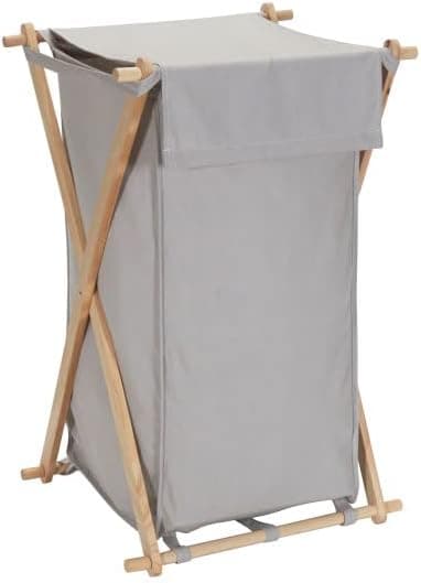 Essentials X-Frame Wood Laundry Hamper
