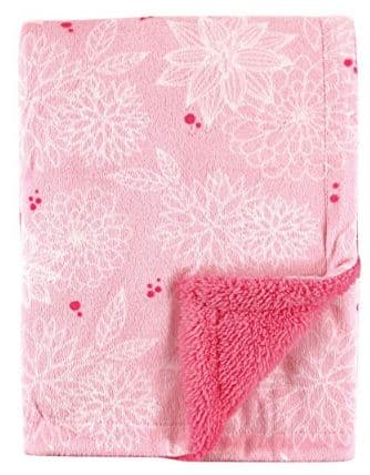 Baby Printed Mink with Sherpa Backing Floral One Size