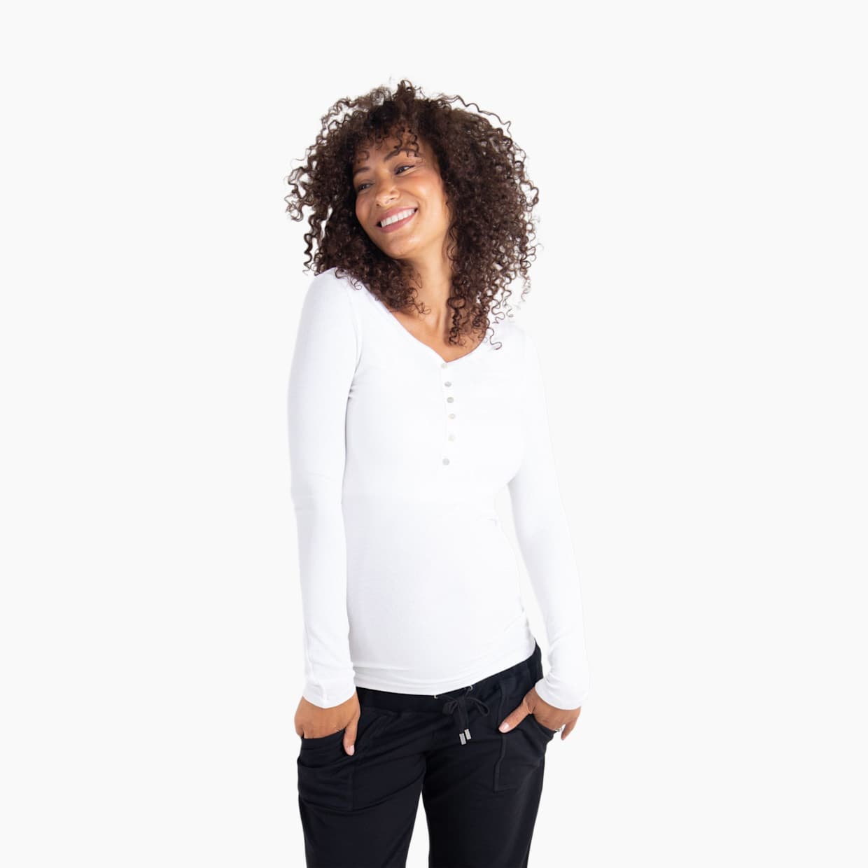 Long Sleeve Rib Henley