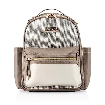 Ritzy Backpack Chic Mini Diaper Bag with Vegan Leather Changing Pad