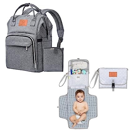 Diaper Bag Backpack and Portable Diaper Changing Pad