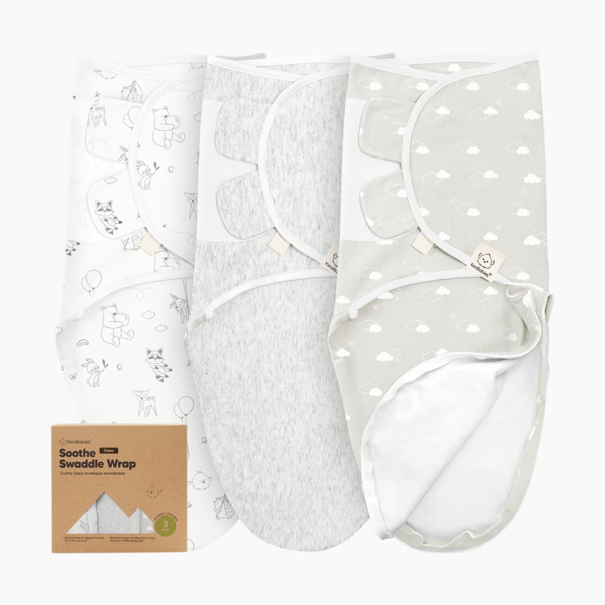 Soothe Zippy Swaddle Wraps (3 Pack)