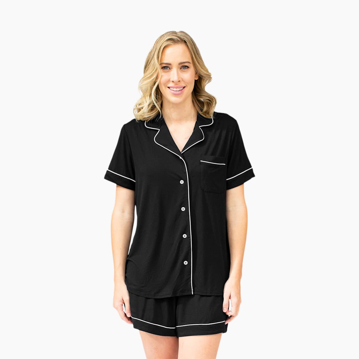 Clea Bamboo Classic Short Sleeve Maternity & Nursing Pajama Set