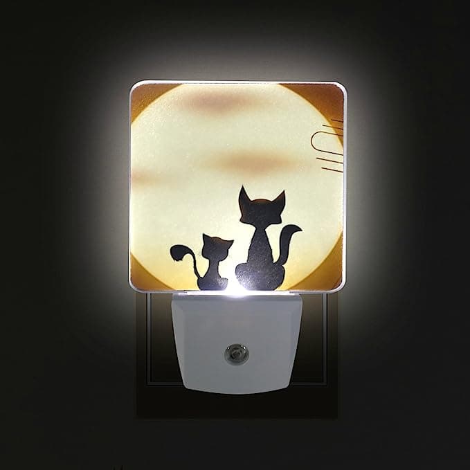 Two Cats On The Roof Plug in LED Night Light