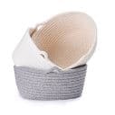 Cotton Rope Storage Basket Toy Chest Nesting Bins Candy Basket Handmade Box Approved by The FDA for Household Kids Toy Collection (3 Set-M)