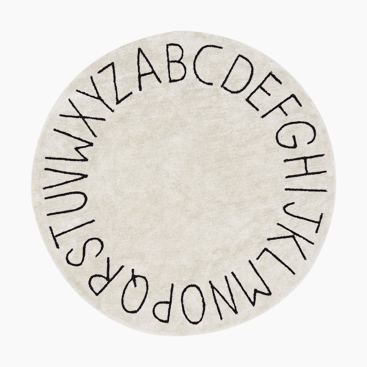 Round ABC Washable Rug