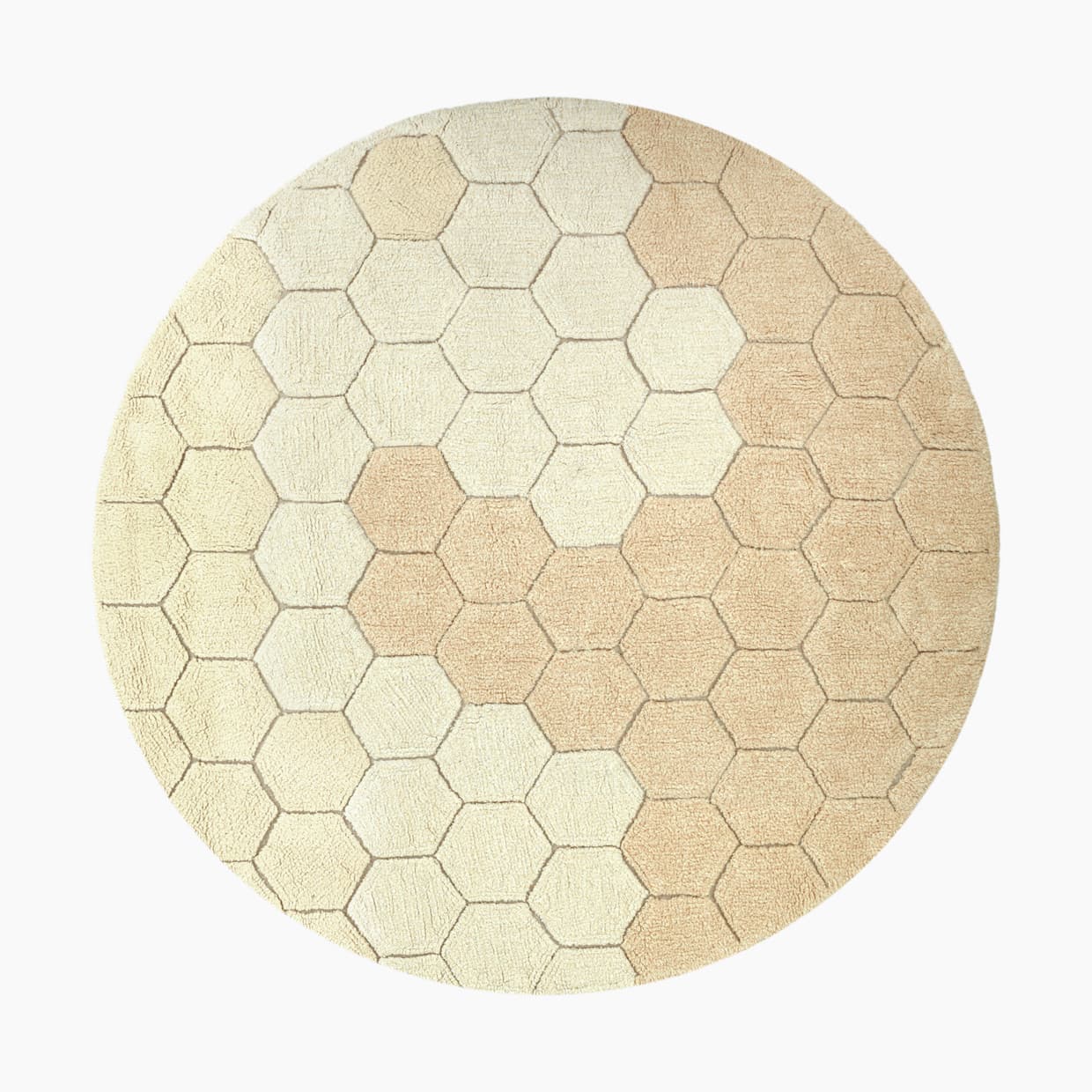 Washable Rug Round Honeycomb