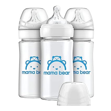 Bear Infant Feeding Wide-Neck Baby Bottle with Slow Flow Nipple ( 3 PacK)