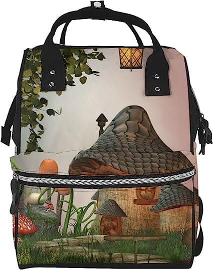 Mushroom Garden Printed Diaper Bag Organizing Pouches