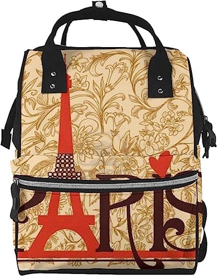 Paris Vintage Floral Printed Diaper Bag Organizing Pouches
