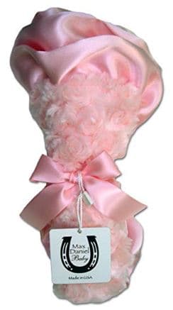 Daniel Baby Rosebuds and Satin Security Blanket Solid Pink