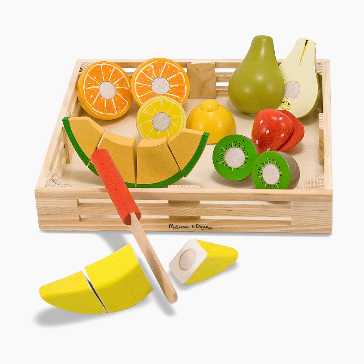 Cutting Fruit Set Wooden Play Food