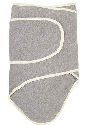 Blanket Swaddle Unisex Baby Grey with Yellow Trim