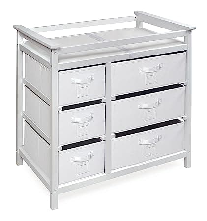 Baby Changing Table with 6 Storage Baskets and Pad