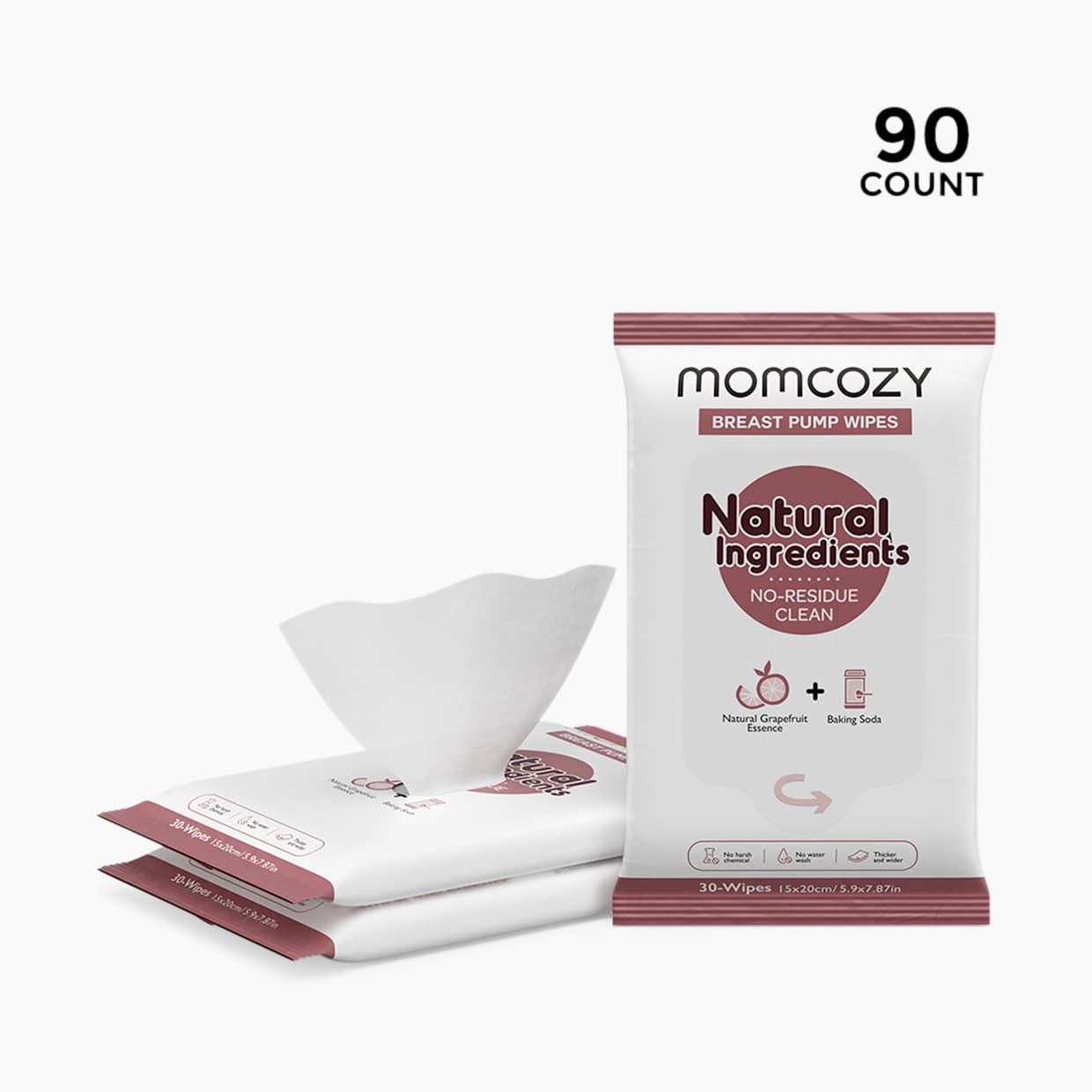 Natural Breast Pump Wipes (3 Pack)