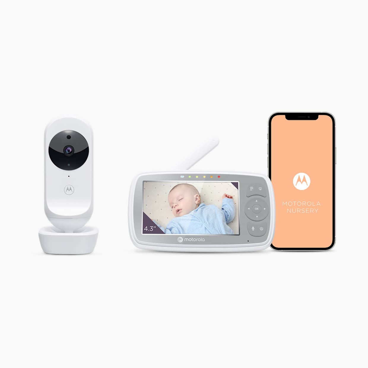 VM44 Connect 4.3" Connected Manual Pan/Tilt 720p Video Baby Monitor