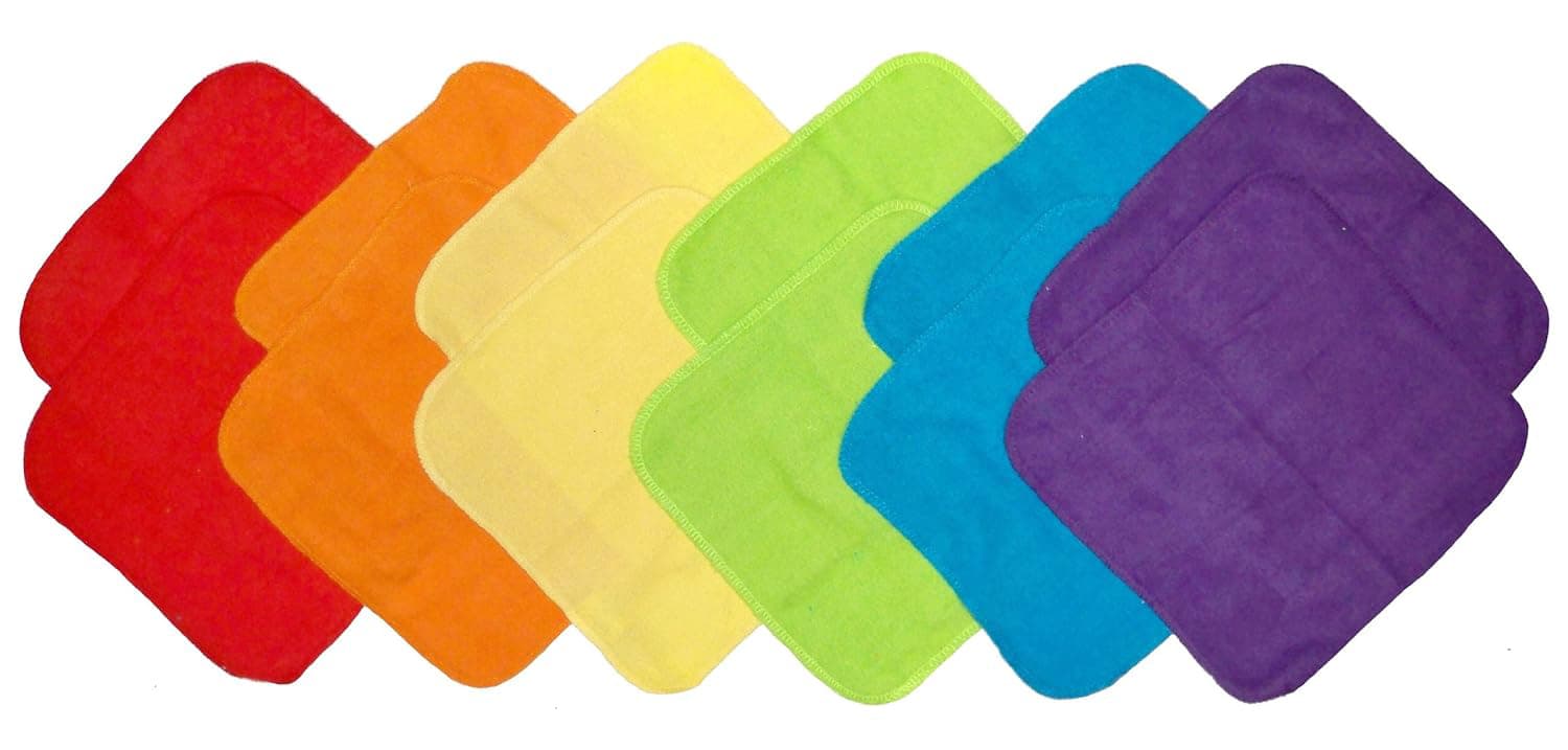 Solutions 6 Pack Print & Solid Infant Wash Cloths