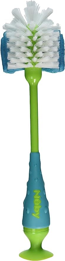 2-in-1 Bottle and Nipple Cleaning Brush with Suction Base