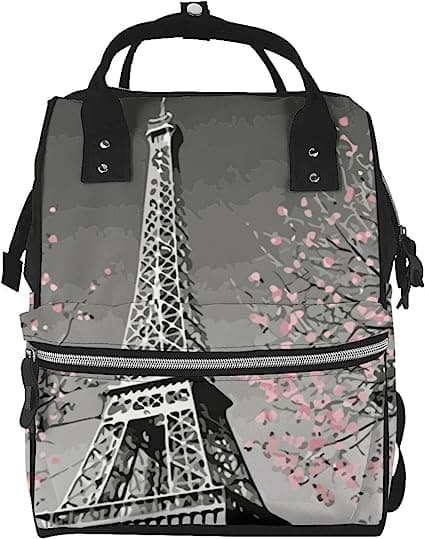 Paris Eiffel Tower Print Diaper Bag Backpack Multifunction Large Travel Daypacks Nappy Bag For Mom Dad