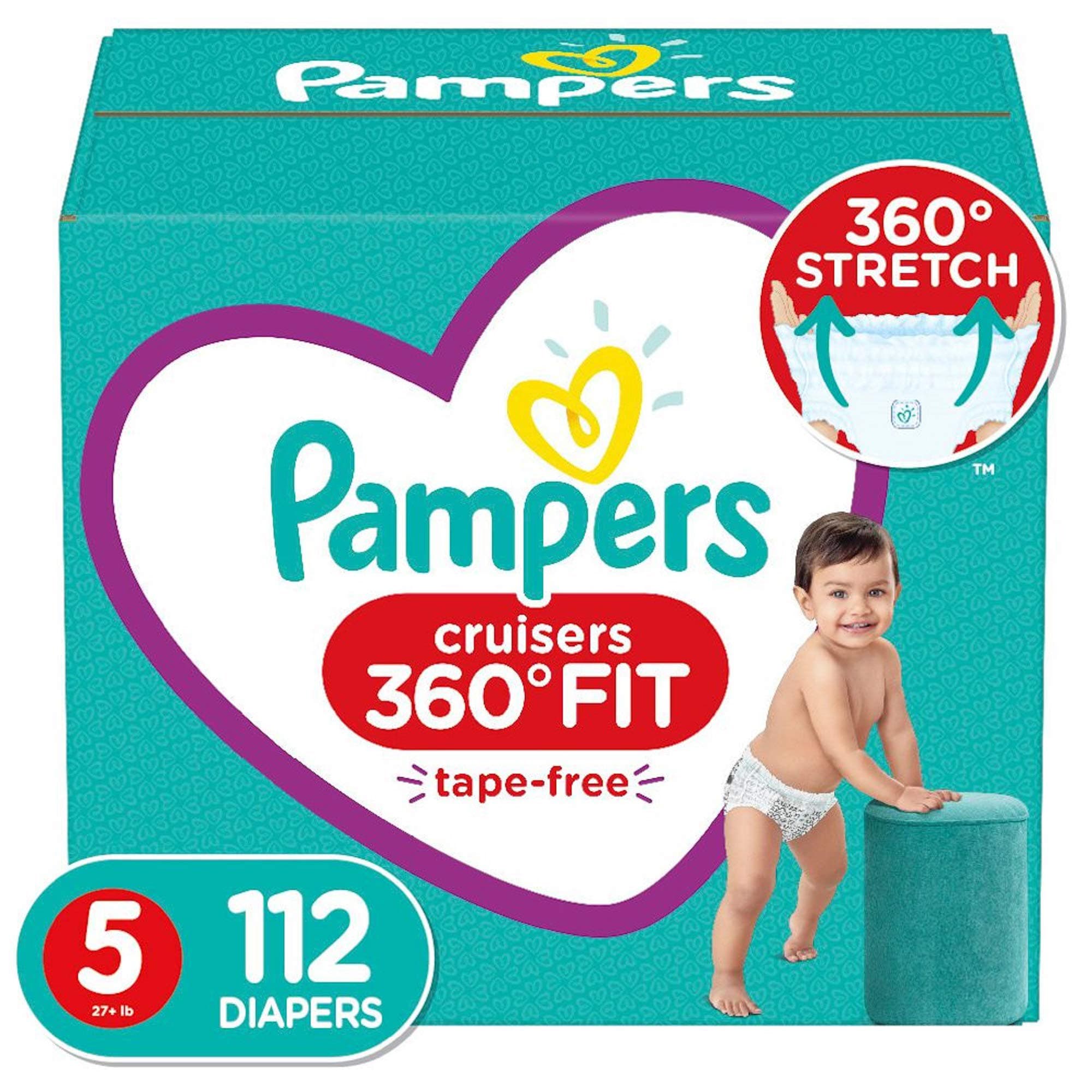 Pull On Cruisers 360° Fit Disposable Baby Diapers with Stretchy Waistband