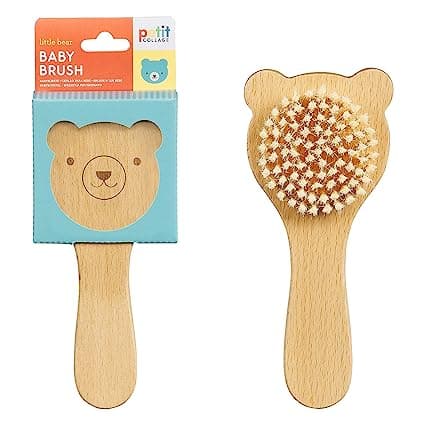 Collage Wooden Baby Hairbrush