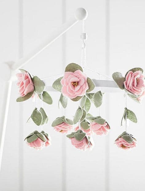 Barn Kids Felted Roses Mobile