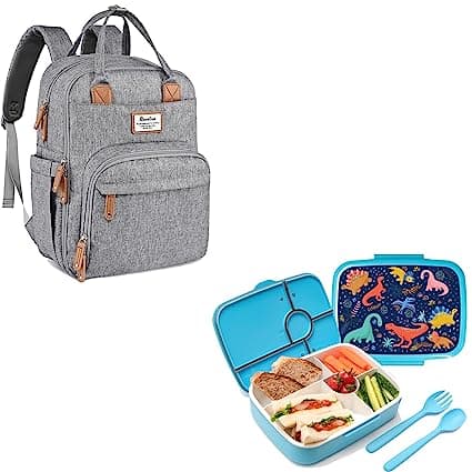 Diaper Bag and Bento Lunch Box Bundle