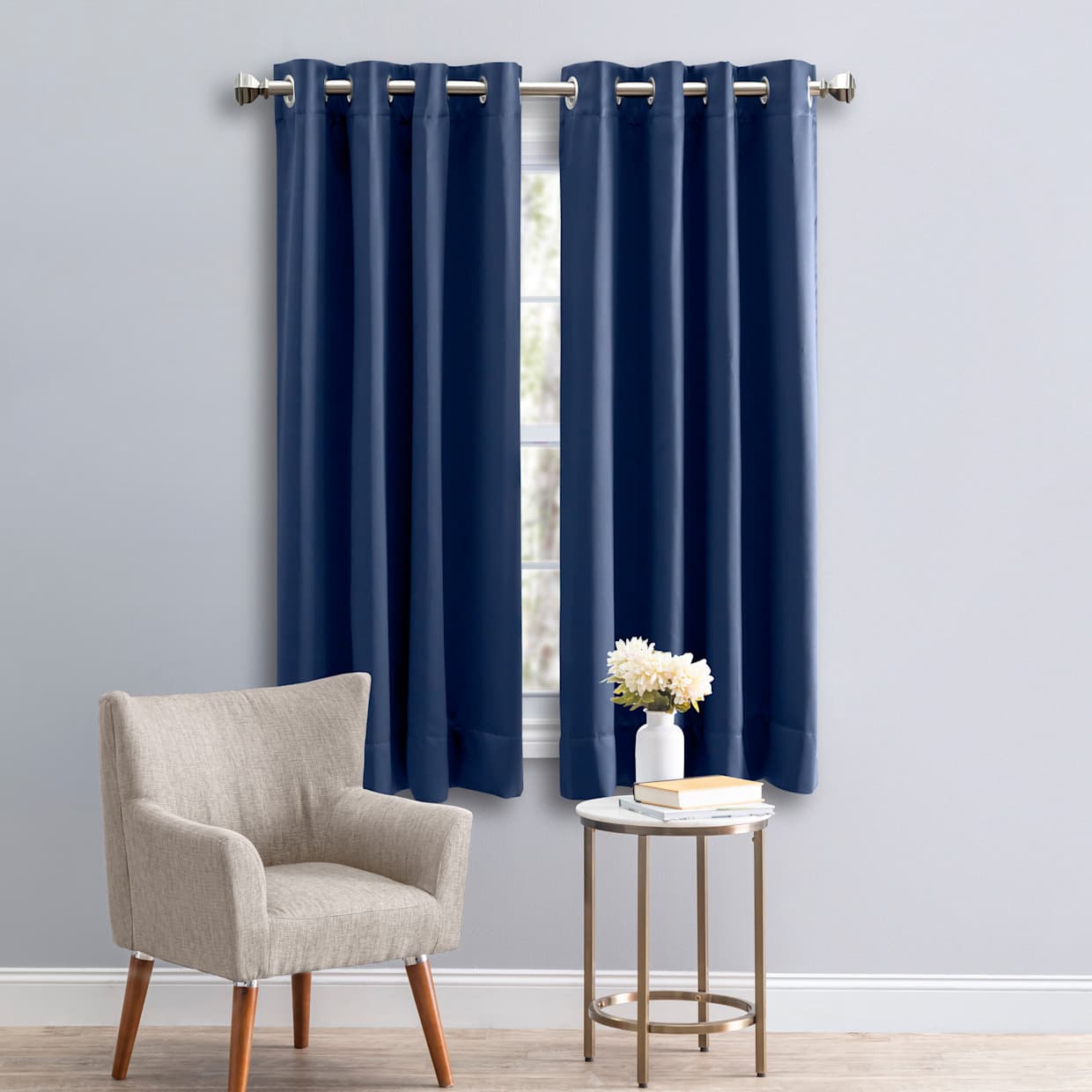 Ultimate Black Out Grommet Window Panel Curtain w/Wand