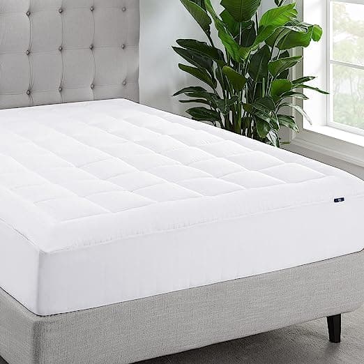 ComfortSure Breathable Elastic Dobby Check Quilted Pillow Top Mattress Pad
