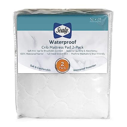 2-PACK Waterproof Fitted Toddler Bed and Baby Crib Mattress Pad Cover Protector
