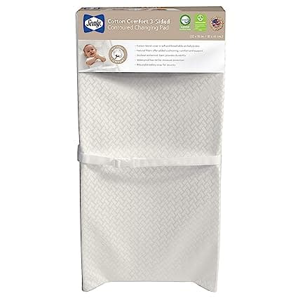 Cotton Comfort Waterproof 3-Sided Contoured Baby Diaper Changing Pad for Dresser or Changing Table