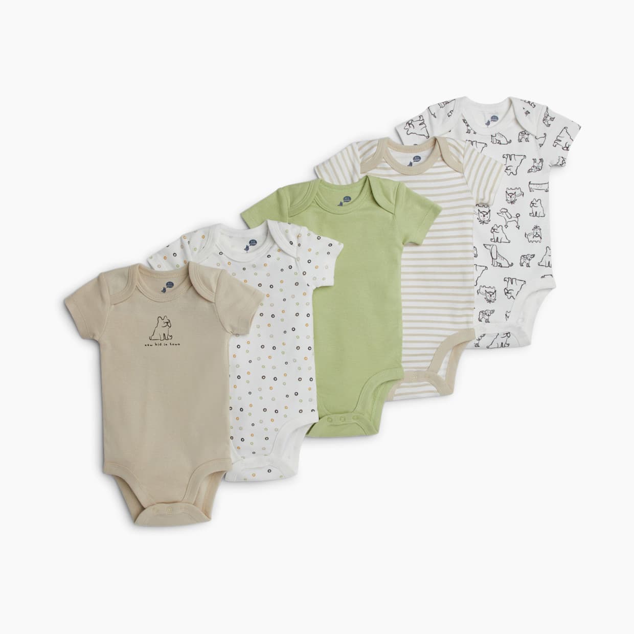 5 Pack Printed Short Sleeve Bodysuits