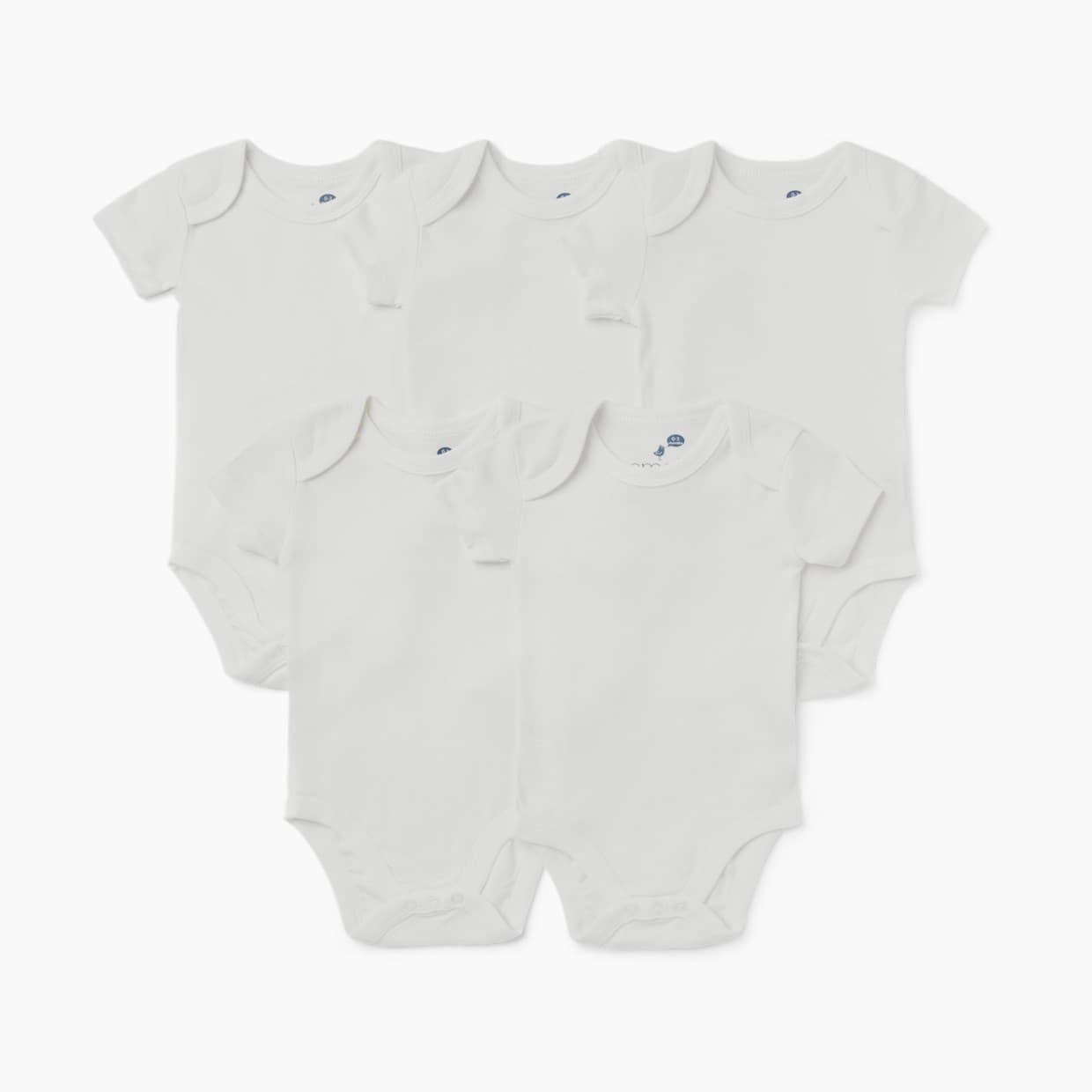 5 Pack Short Sleeve Solid Bodysuits
