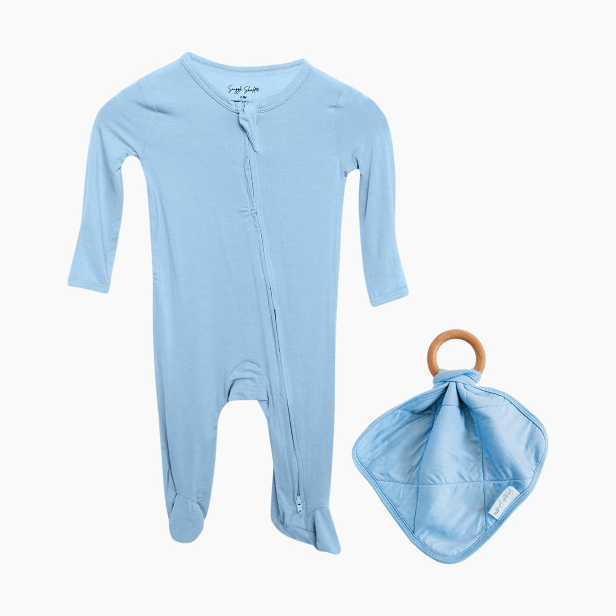 LUXE Bamboo Footed Sleeper and Lovey Teether Set