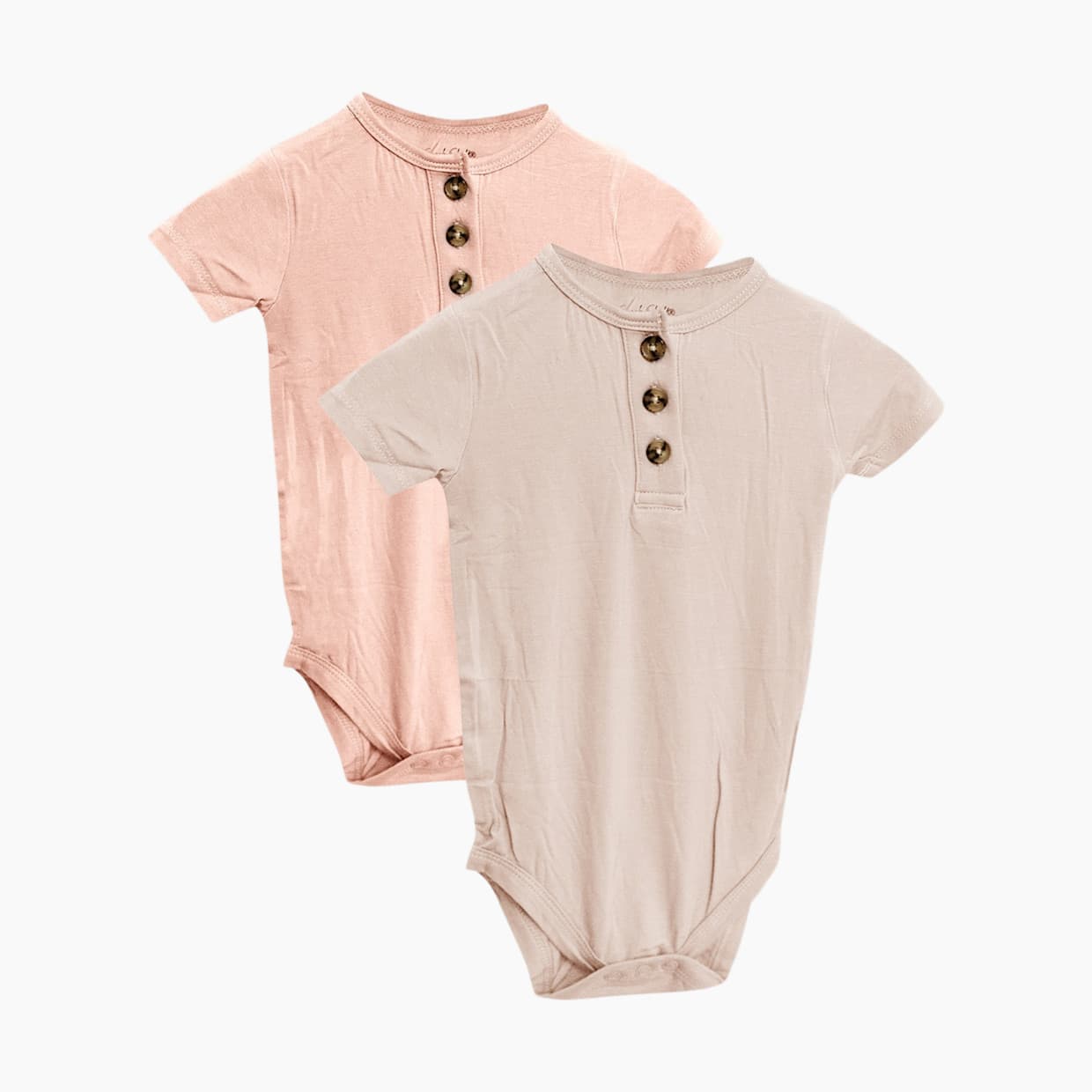 LUXE Bamboo Short Sleeve 3 Button Bodysuit 2 Pack
