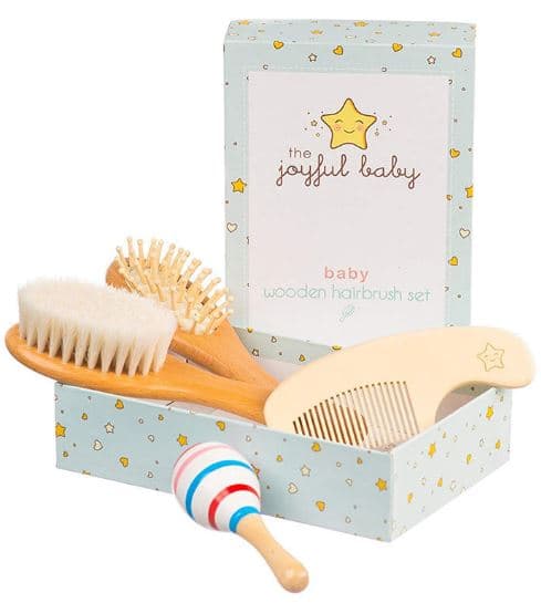 Joyful Baby Wooden Baby Brush Set