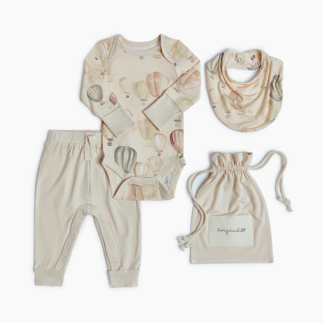 Bamboo 3-Piece Outfit Set-Long Sleeve Bodysuit, Pants & Bib