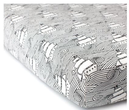 Water Factory High Seas Black Fitted Crib Sheet