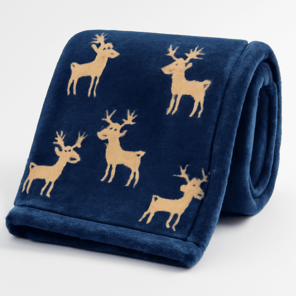 All Season Micro-Fleece Plush Baby Blanket for Toddler Bed or Crib Ultra Soft Warm Winter Toddler Blanket for Daycare Nap or Preschool Sleep Fuzzy Cozy and Fluffy 39\'x47\' Navy Reinde