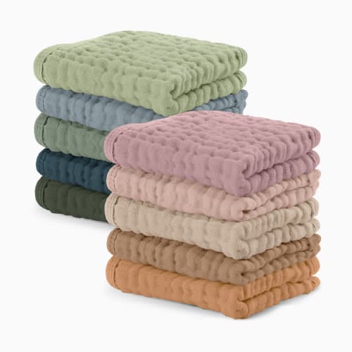 6-Layer Muslin Baby Washcloths 10 Pack