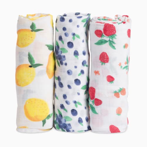 Cotton Muslin Swaddle 3 Pack - Berry Lemonade